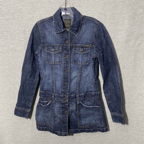 Vintage Lucky Brand Military Denim Jacket Size S